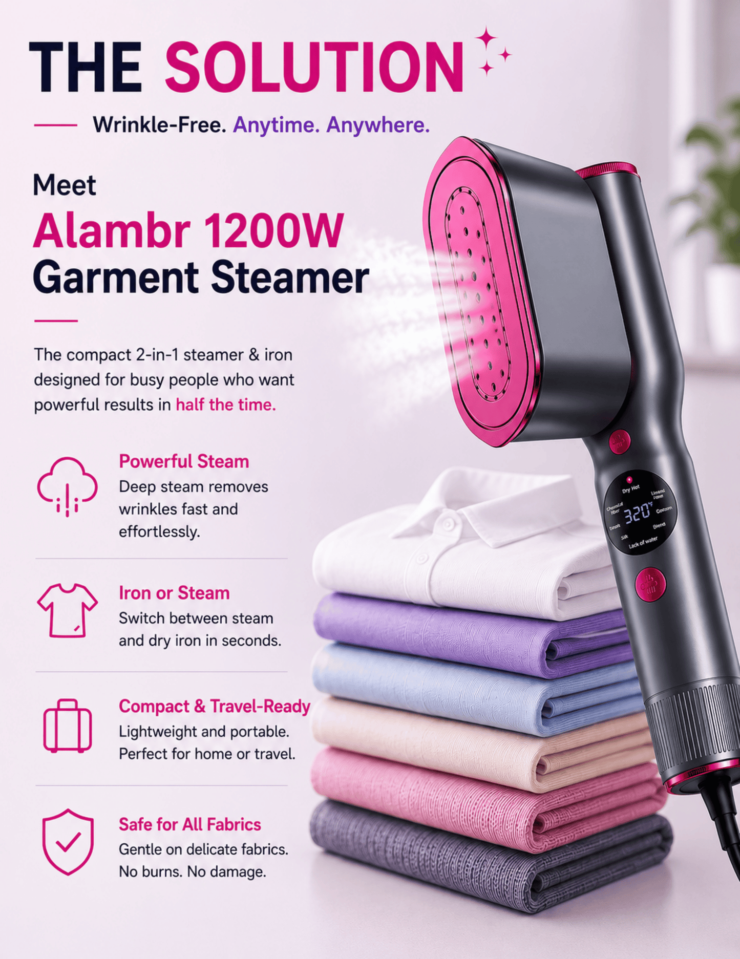 Alambr™ 2-in-1 Garment Steamer & Iron