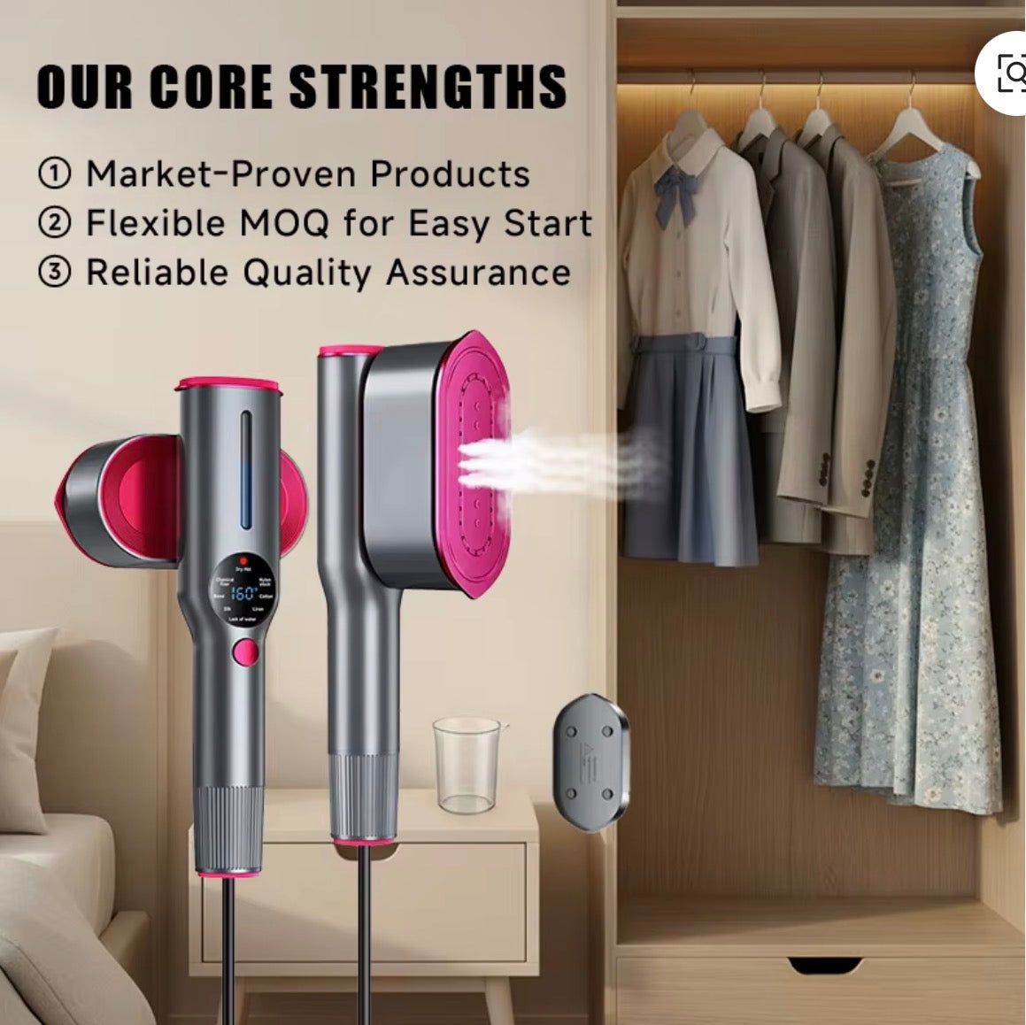 Garment Steamer 2-in-1 & Iron 1200W | Alambr